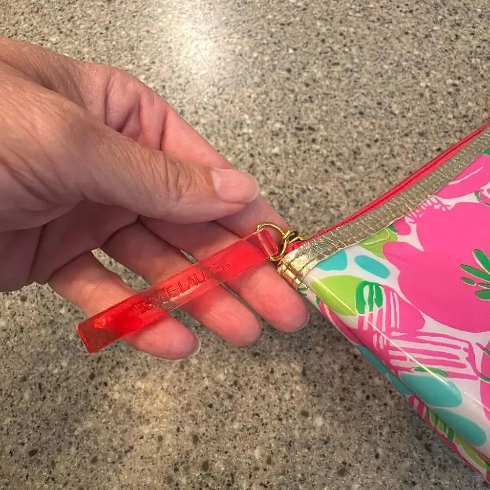 LILLY PULITZER X ESTEE LAUDER Pink Green Floral Lipstick Mascara Print Makeup Zi